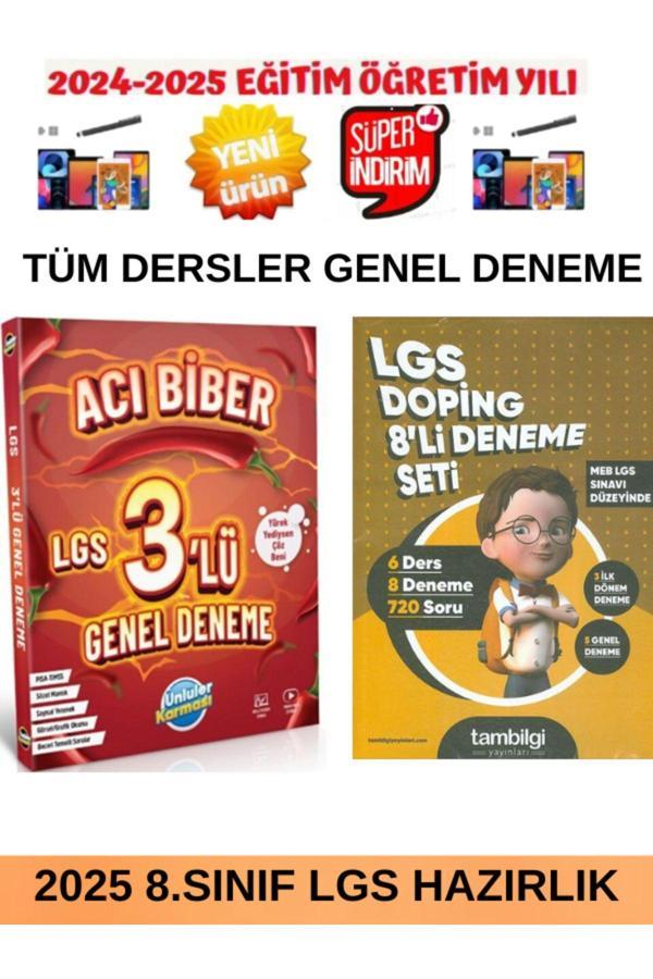 Ünlüler Karması 2025 8.Sınıf Acı Biber 3lü Deneme+Tam Bilgi Tüm Dersler Lgs Doping 8 Deneme Seti - Ünlüler Karması Yayınları - Image 1