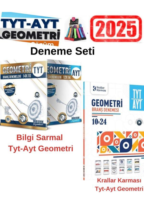 2025 Tyt-Ayt Geometri Tyt14-Ayt12 Deneme+Krallar Tyt Ayt Geometri 10x24 Deneme Seti+Kalemlik - Üç Dört Beş Yayınları - Image 1