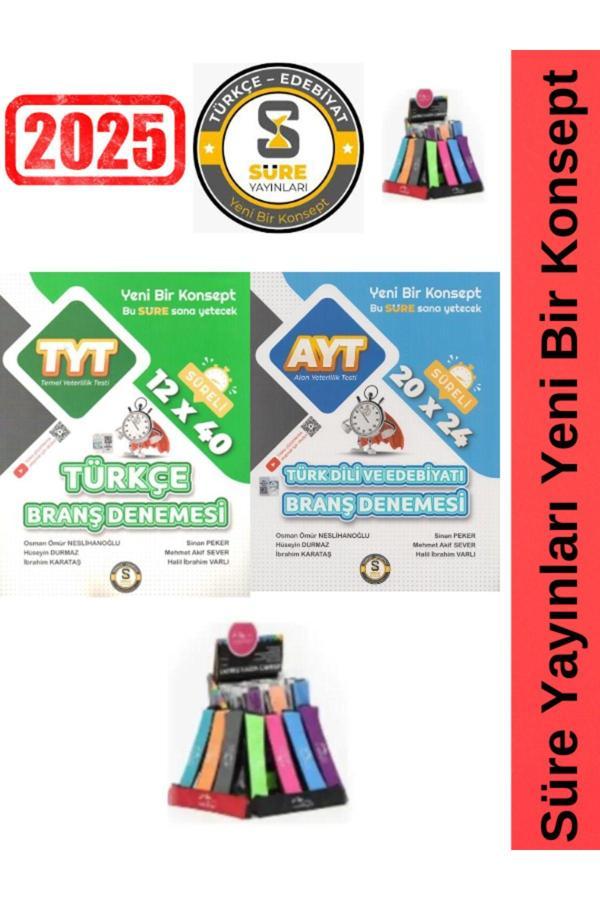 Süre Yayınları 2025 Tyt Türkçe-Ayt Edebiyat Video Çözümlü Branş Deneme Seti+Kalemlik - Süre Yayınları - Image 1