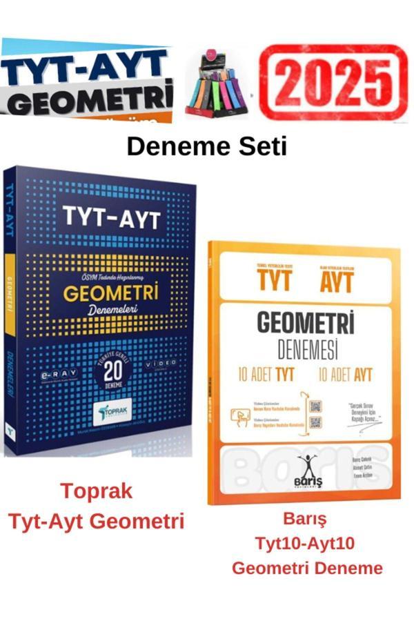 Toprak Tyt Ayt Geometri 20 Deneme+Barış Tyt Ayt Geometri 10-10 Deneme Seti+Kalemlik - Barış Çelenk - Image 1
