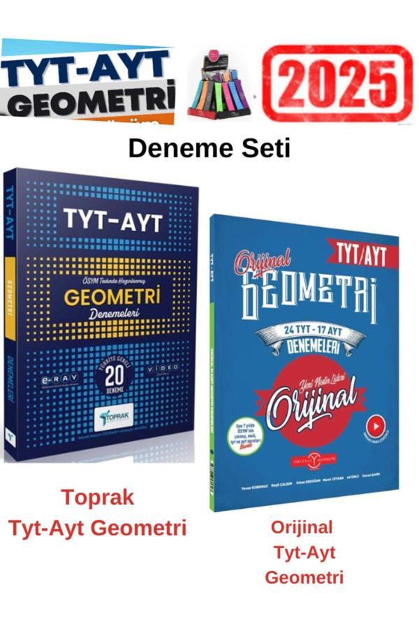 Toprak Tyt Ayt Geometri 20 Deneme+Orijinal Tyt Ayt Geometri 24-17 Deneme Seti+Kalemlik - Toprak Yayınları - Image 1