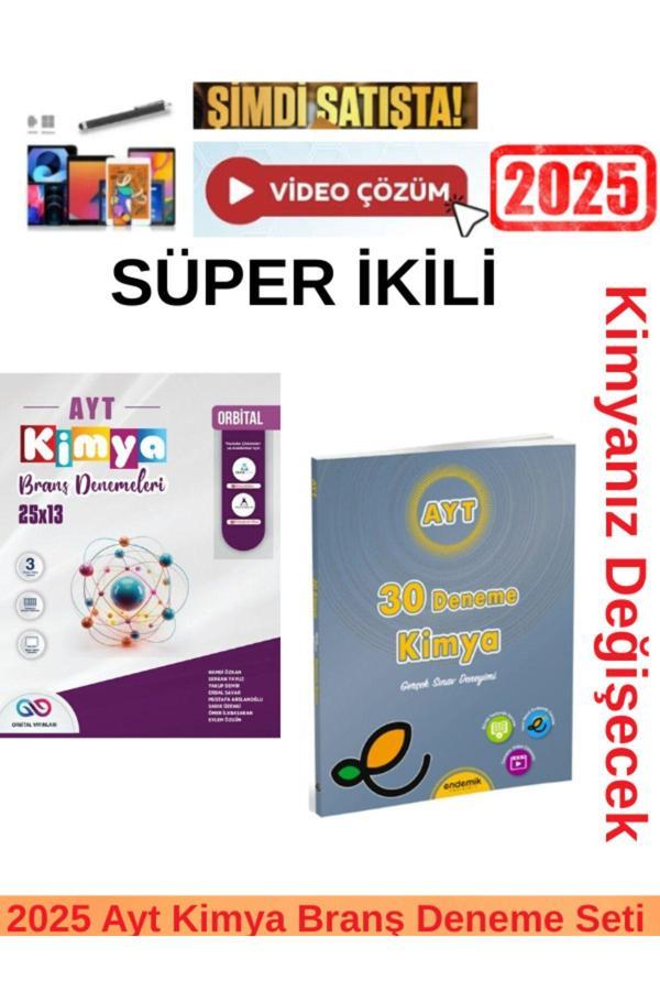 Orbital Yayınları 2025 Ayt Kimya 25X13 Branş Deneme+Endemik Ayt Kimya 30 Branş Deneme Seti+Kalem - Orbital yayınları - Image 1