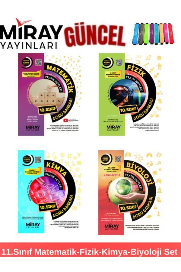 Miray Yayınları 11.Sınıf Matematik-Fizik-Kimya-Biyoloji Soru Bankası Soru Bankası+Kalemlik - Miray Yayınları - Image 1