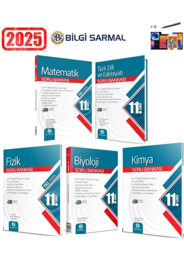 Güncel 11.Sınıf Mat-Türk Dili Edb.-Fizik-Kimya-Biyoloji Soru Bankası Seti+Android Kalem - Bilgi Sarmal Yayınları - Image 1