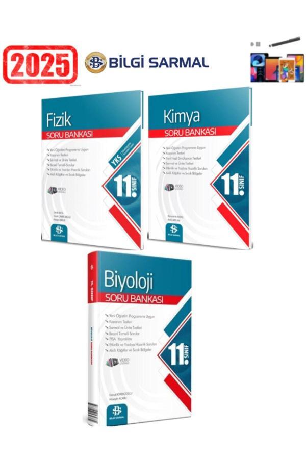 Güncel 11.Sınıf Fizik-Kimya-Biyoloji Soru Bankası Seti+Android Kalem - Bilgi Sarmal Yayınları - Image 1