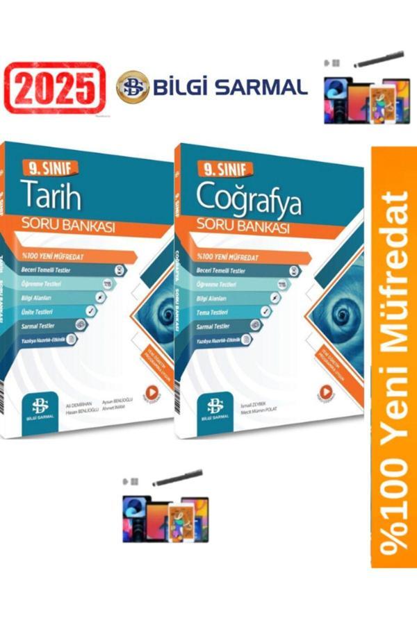 2025 9.Sınıf Tarih-Coğrafya %100 Yeni Müfredat Soru Bankası Seti(2 Kitap)+ Kalem - Bilgi Sarmal Yayınları - Image 1