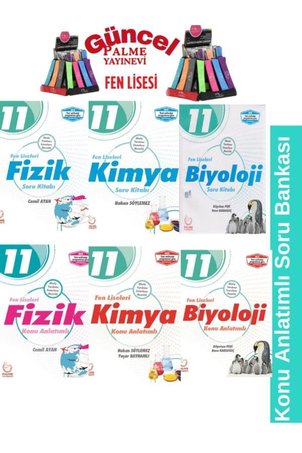 Güncel Baskı Fen Liseleri 11.Sınıf Fizik Kimya Biyoloji Konu Anlatımlı Soru Bankası Seti+Kalemlik - Palme Yayınları - Image 1