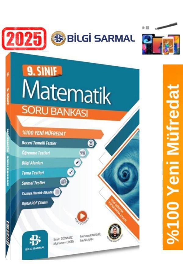 2025 Güncel 9.Sınıf Matematik %100 Yeni Müfredat Soru Bankası+Android Kalem - Bilgi Sarmal Yayınları - Image 1