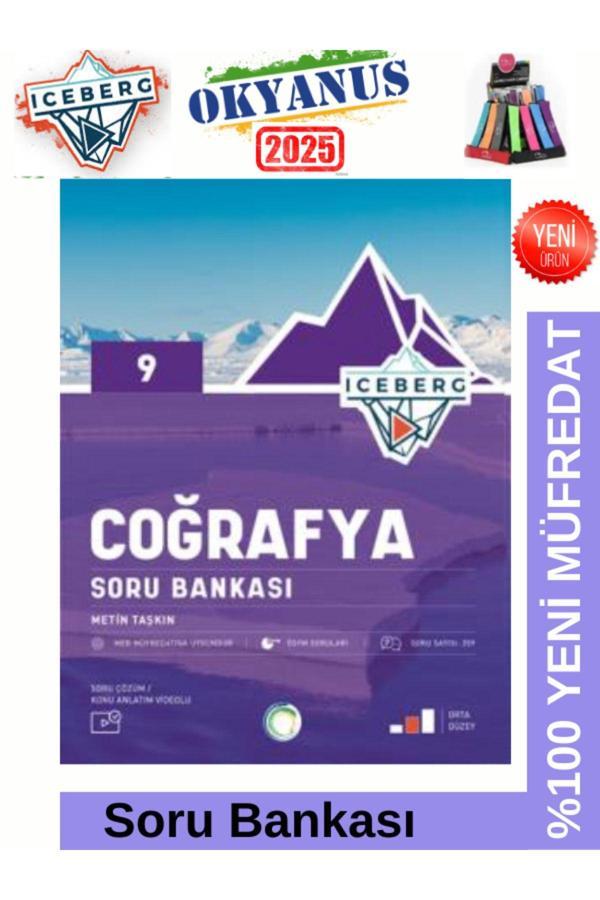 2025 9.Sınıf Iceberg 9.Sınıf Coğrafya %100 Yeni Müfredat Soru Bankası+ Kalemlik - Okyanus Yayıncılık - Image 1