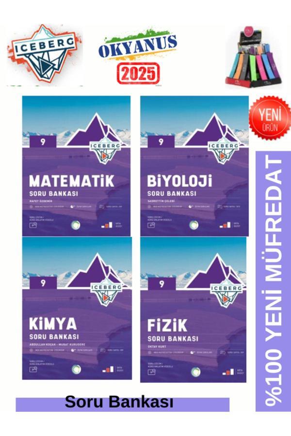 2025 9.Sınıf Iceberg Matematik-Fizik-Kimya-Biyoloji %100 Yeni Soru Bankası Seti+Kalemlik - Okyanus Yayıncılık - Image 1