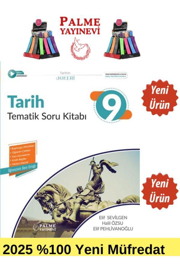 2025 9.Sınıf Tarih %100 Yeni Müfredat Tematik Soru Bankası+ Kalemlik (Yeni Ürün) - Palme Yayınları - Image 1