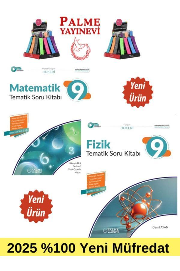 2025 9.Sınıf Matematik-Fizik %100 Yeni Müfredat Tematik Soru Bankası+Kalemlik(Yeni Ürün) - Palme Yayınları - Image 1