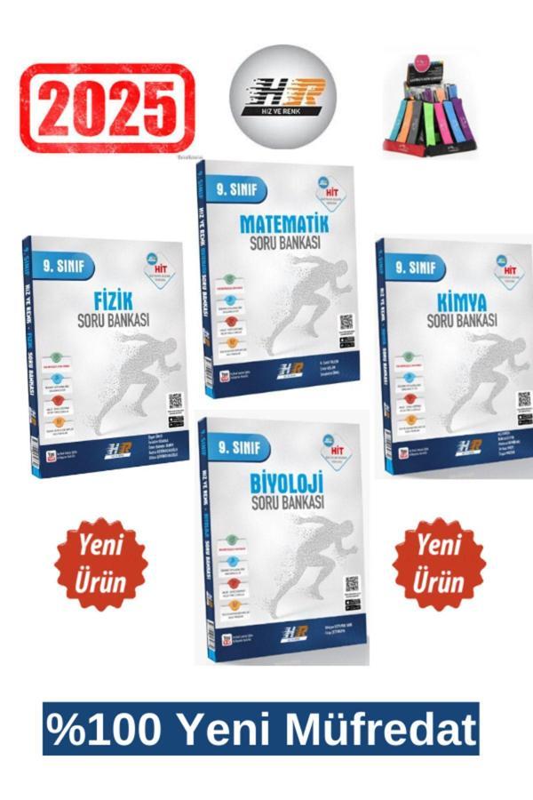 2025 9.Sınıf Hit Matematik-Fizik-Kimya-Biyoloji %100 Yeni Müfredat Soru Bankası+Kalemlik - Hız ve Renk Yayınları - Image 1
