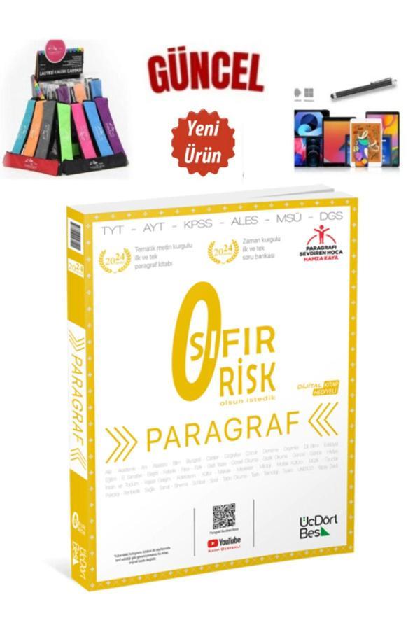 345 -Ösym Tarzında YKS,DGS,ALES,KPSS’ye uyumlu Paragraf Sıfır Risk GÜNCEL BASKI+Kalem+Kalemlik - Üç Dört Beş Yayınları - Image 1