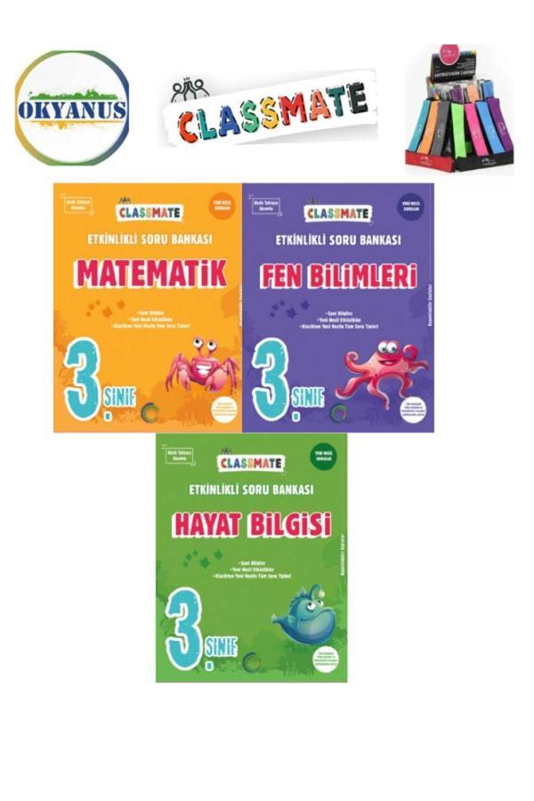 Güncel 3.Sınıf Clasmate Matematik-Hayat Bil-Fen  Etkinlikli Soru Bankası Seti+Kalemlik - Okyanus Yayıncılık - Image 1