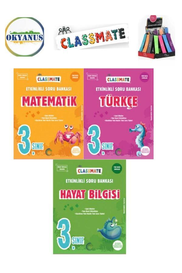 Güncel 3.Sınıf Clasmate Matematik-Türkçe-Hayat  Etkinlikli Soru Bankası Seti+Kalemlik - Okyanus Yayıncılık - Image 1