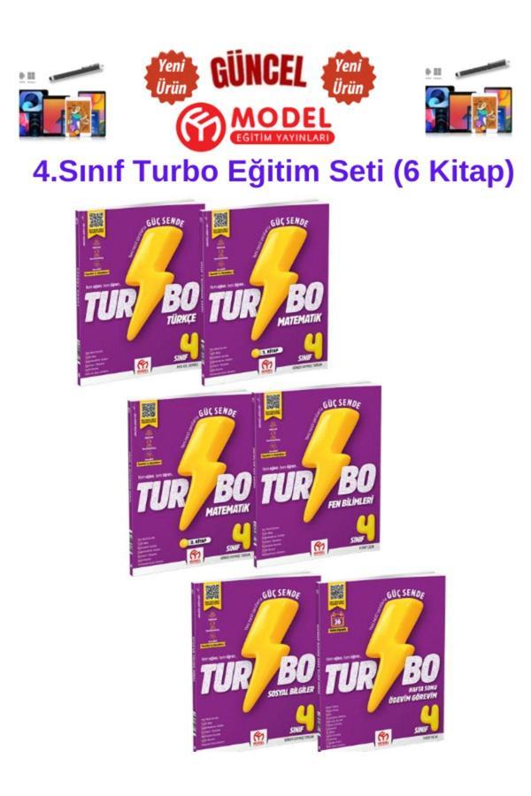Model Eğitim Yayınları Güncel 4.Sınıf Turbo Eğitim Seti(6 Kitap)T-M1-M2-F-H-HÖG+Kalem - Model Eğitim Yayınları - Image 1