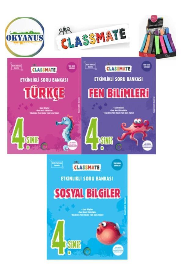 Güncel 4.Sınıf Classmate Fen-Türkçe-Sosyal  Yeni Nesil Soru Bankası Seti+Kalemlik - Okyanus Yayıncılık - Image 1