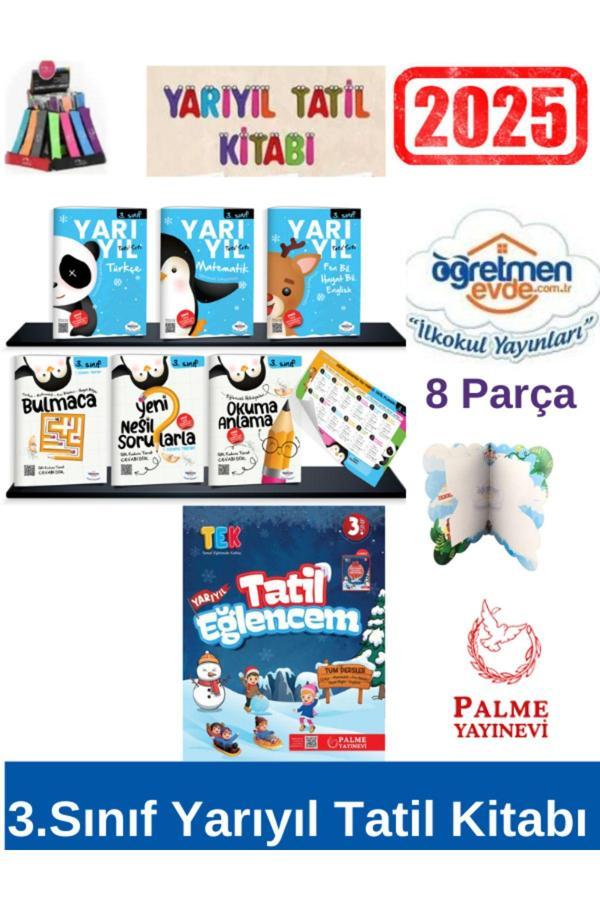 2025 TEK 3,SINIF 1.DÖNEM TÜMDERSLER TATİL+ÖĞRETMEN EVDE 3.SINIF 1.YARIYIL TATİL KİTABI+KALEMLİK - Palme Yayınları - Image 1