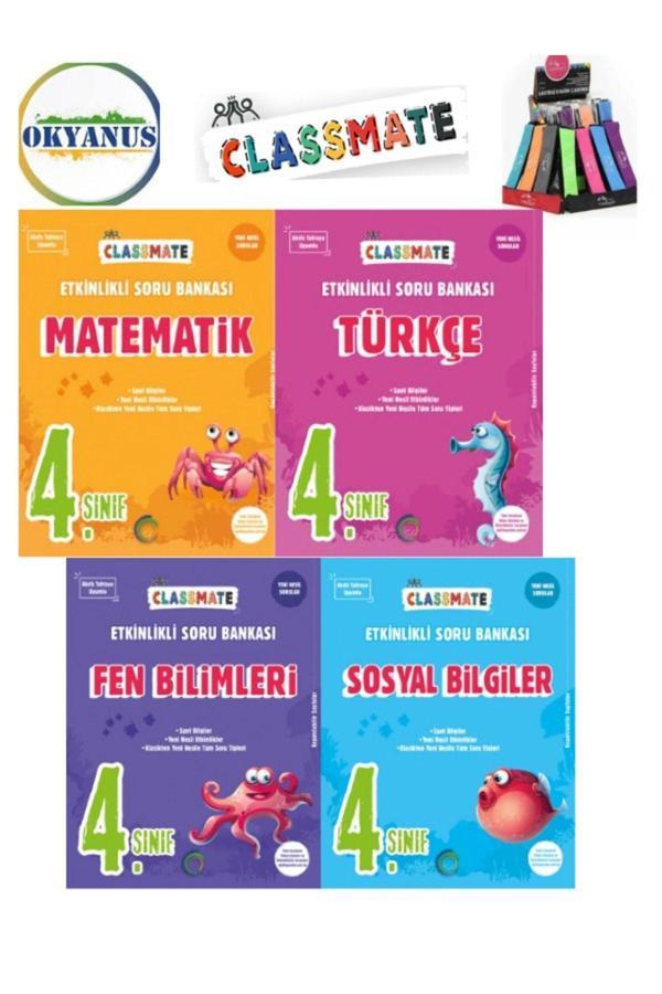 Güncel 4.Sınıf Classmate Mat-Fen-Türkçe-Sosyal Yeni Nesil Soru Bankası Seti+Kalemlik - Okyanus Yayıncılık - Image 1