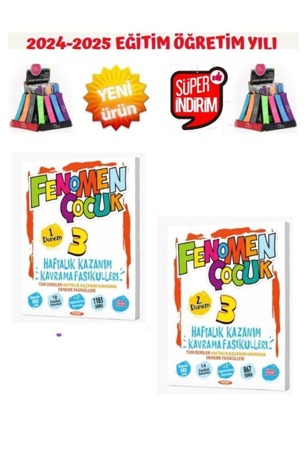 Fenomen Çocuk 2025 3.Sınıf Tüm Dersler Haftalık Kazanım Kavrama Fasikülleri 1-2.Dönem Set - Fenomen Yayıncılık - Image 1