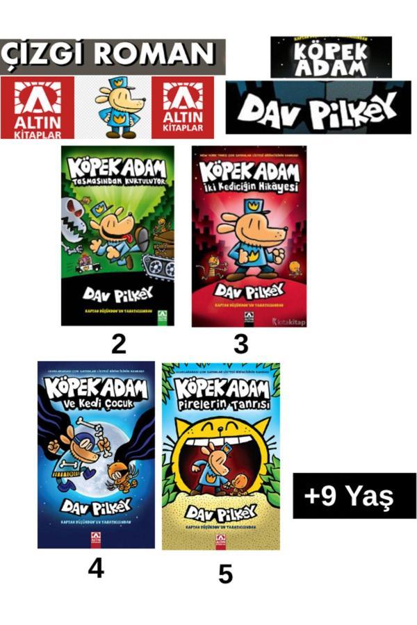 KöpekAdam 2-3-4-5 Tas.Kurtuluyor-İki Kedi. Hik.-Kedi Çocuk-pir. Tanrısı 2-3-4-5 Kitap Çizgi roman - Altın Kitaplar - Image 1
