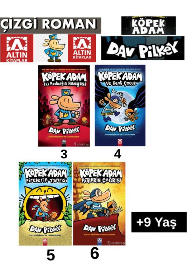 KöpekAdam 3-4-5-6 İki Kedi. Hik.-Kedi Çocuk-Pir. Tanrısı-Patilerin Çağ. Kitap Çizgi roman - Altın Kitaplar - Image 1