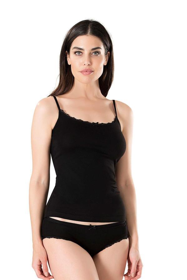 Penye Likralı Atlet Külot Takım Siyah | 25505 - Image 1