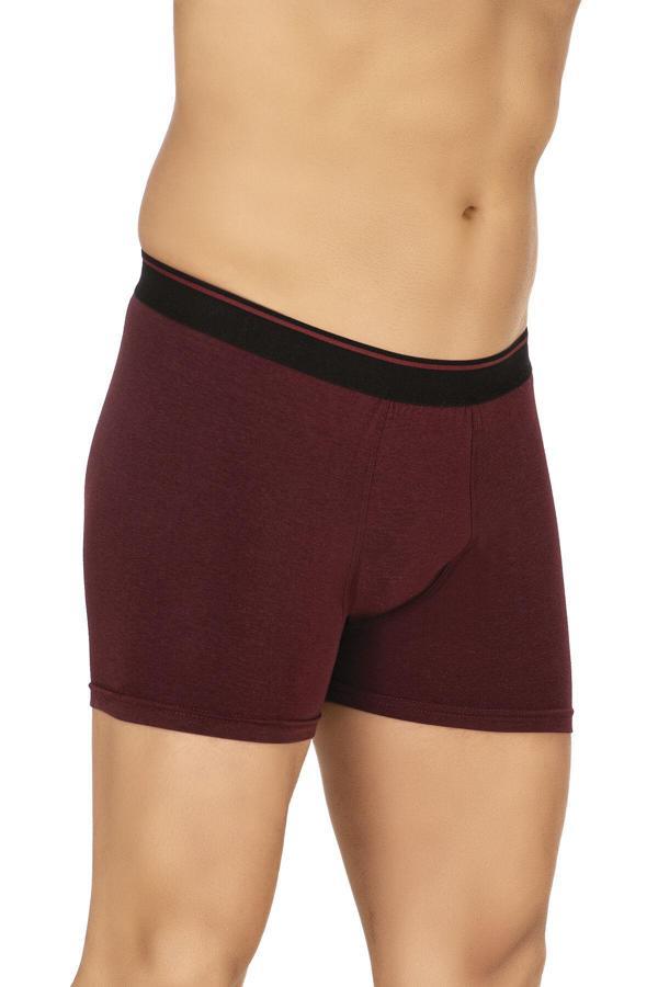Erkek Modal Pamuklu Boxer Şort | Bordo K11256 - Image 1