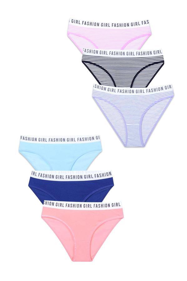 6'lı Çok Renkli Fashion Girl Kadın Slip Külot | 0540 - Image 1