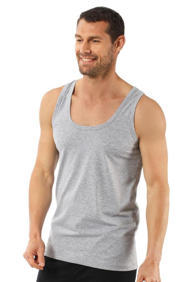 Erkek Pamuklu Penye Süprem Atlet  | Gri K0050 - Image 1