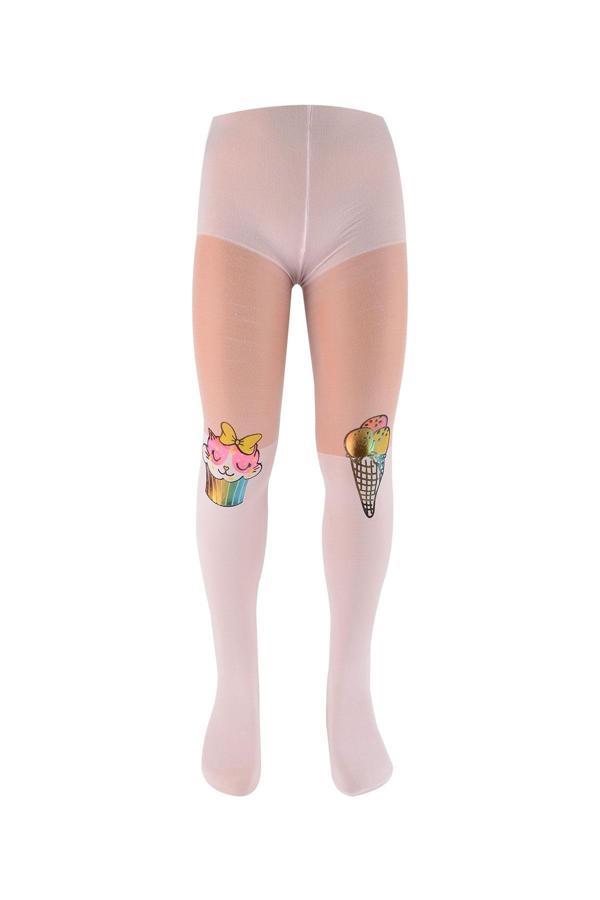 Kız Çocuk Cup Cake Desenli Küotlu Çorap | Toz Pembe BC8187-22 - Image 1