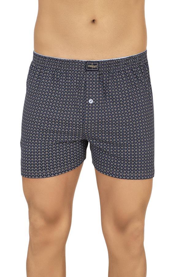 Erkek Havlu Bel Pamuklu Düğmeli Desenli Boxer | 11112 - Image 1