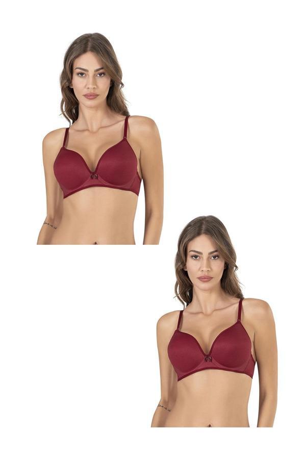 Kadın 2'li Basic Desteksiz Sütyen | Bordo - Image 1