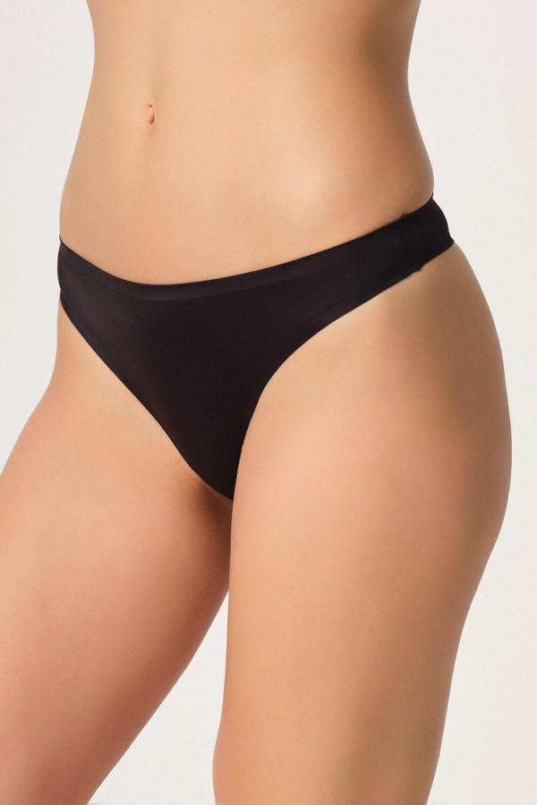 Yapıştırma Lazer Kesim String Külot Siyah | 2802 - Image 1