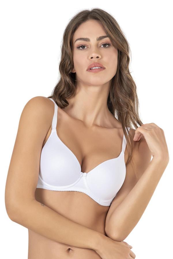 Mikro Kaplı Balenli Desteksiz Basic Sütyen | Beyaz 3505 - Image 1