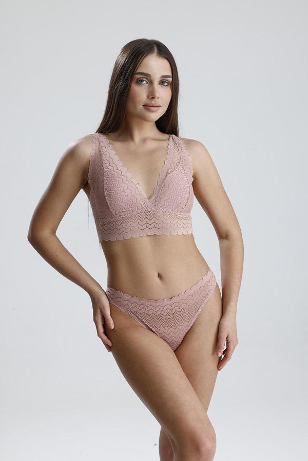 Dantelli Bralet Takım | Gül Kurusu 284 - Image 1