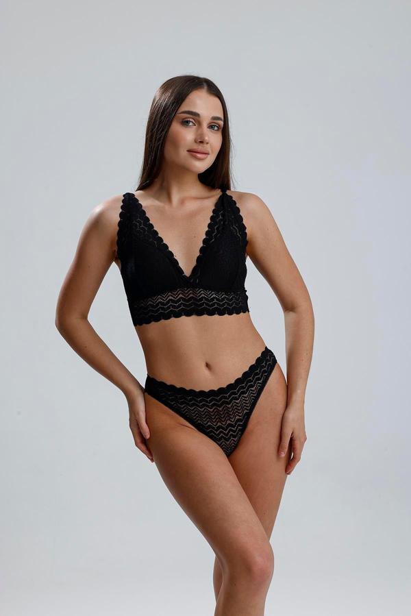 Dantelli Bralet Takım | Siyah 284 - Image 1