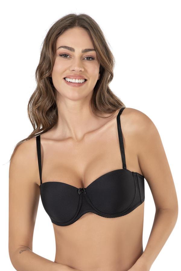 Mikro Dolgulu Straplez Sütyen | Siyah 3520 - Image 1