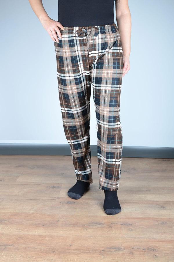Kadın Süet Pijama Tek Alt | Kahve - Image 1