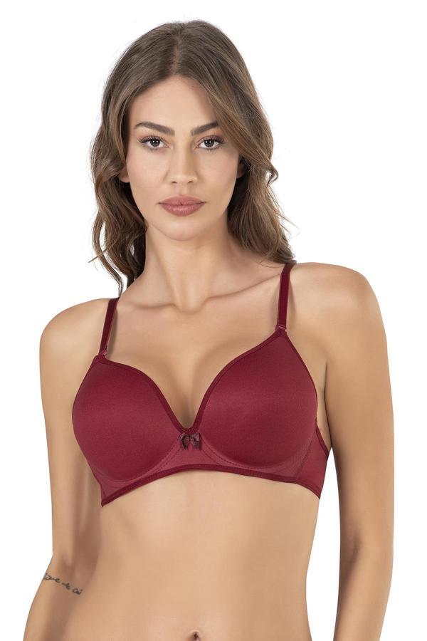 Basic B Cup Çıkartılabilir Askı Destekli Sütyen | Bordo - Image 1