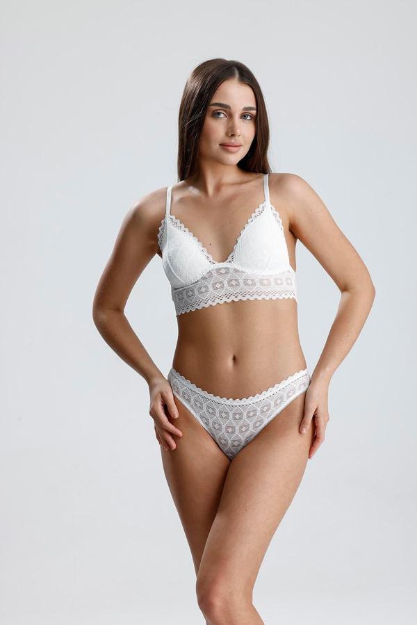Dantel Detay Bralet Takım | Ekru 282 - Image 1