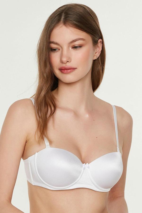Çıkarılabilir Askılı Destekli Straplez Sütyen | Beyaz 7055 - Image 1