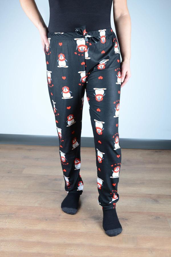 Kadın Süet Pijama Tek Alt | Penguen - Image 1