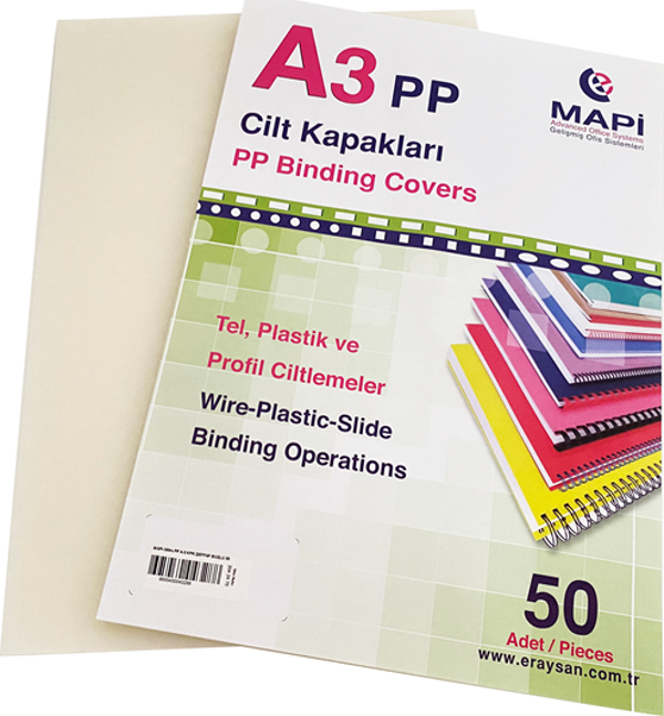 MAPİ 350 MİC.PP A3 KAPAK ŞEFFAF BUZLU 50 AD. - Image 1