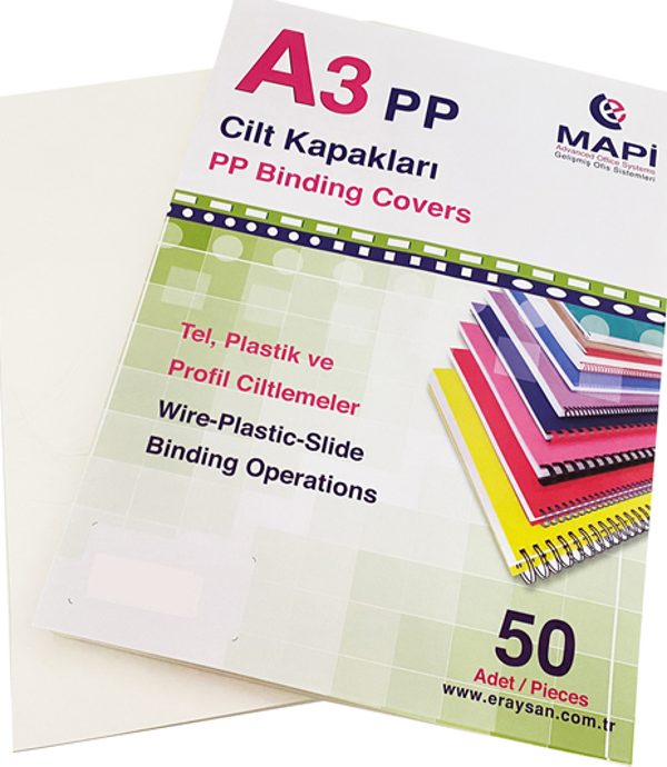 MAPİ 450 MİC.PP A3 KAPAK BEYAZ    50 AD. - Image 1