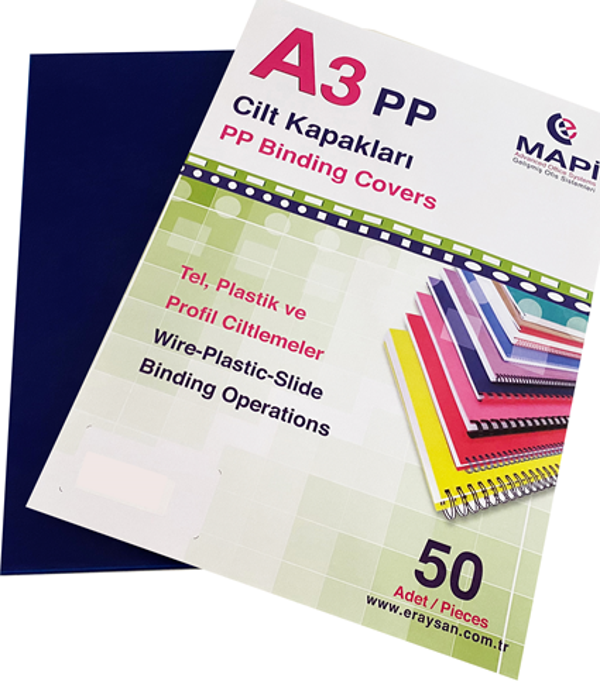 MAPİ 450 MİC.PP A3 KAPAK LACİVERT 50 AD. - Image 1