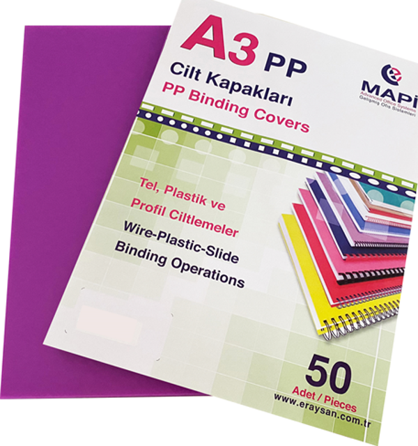 MAPİ 450 MİC.PP A3 KAPAK Ş.MOR 50 AD. - Image 1