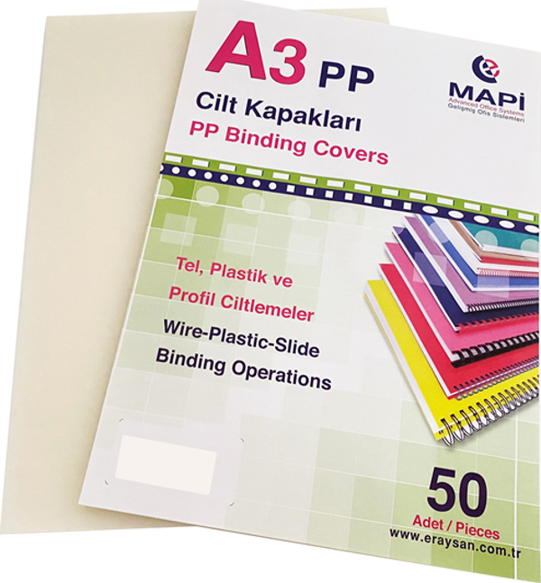 MAPİ 450 MİC.PP A3 KAPAK ŞEFFAF BUZLU 50 AD. - Image 1