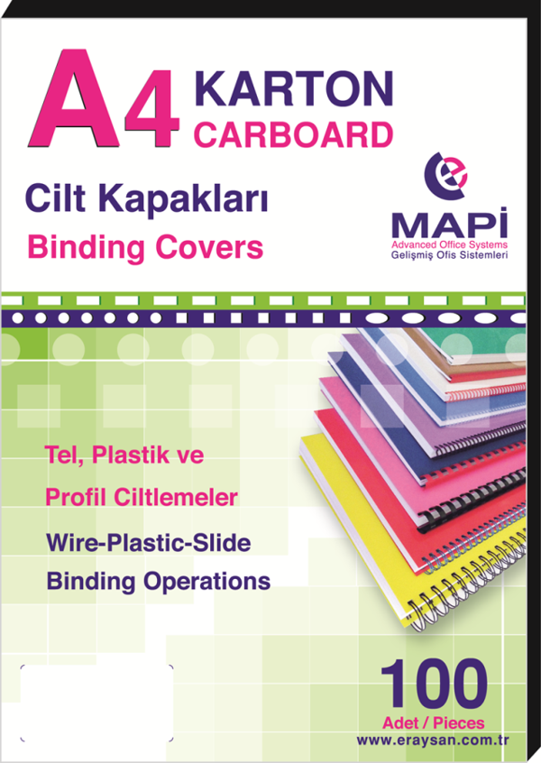 MAPİ A4 KARTON KAPAK 250 GR. SİYAH 100 LÜ - Image 1